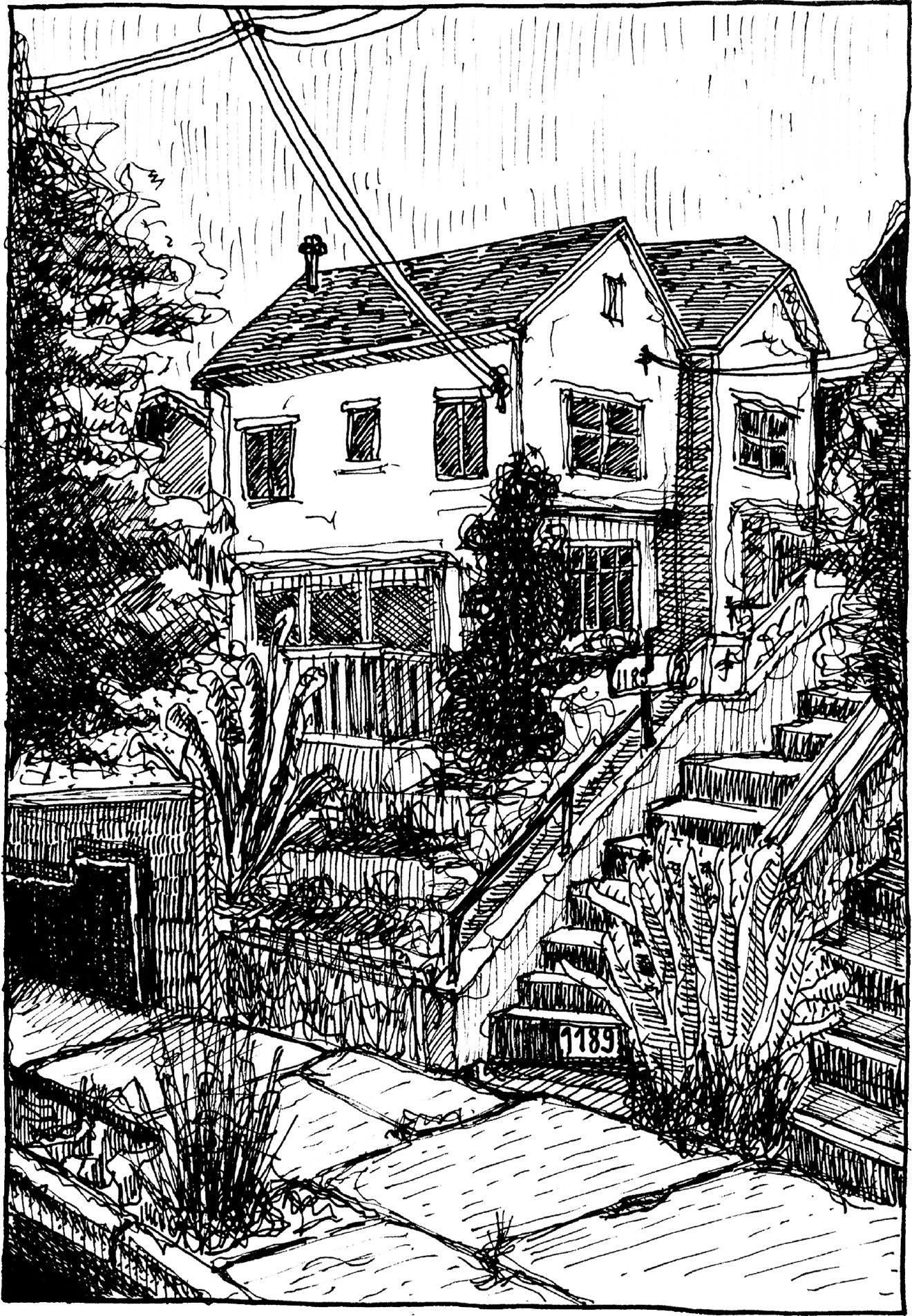 Walnut St - Drawing by Camillo Visini