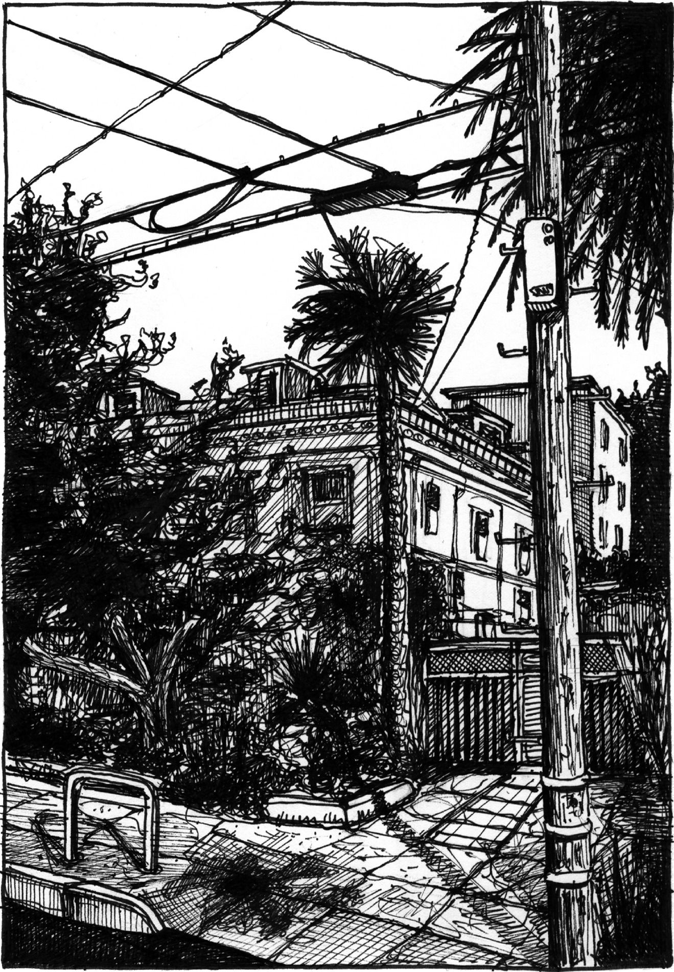 Hillegass Ave - Drawing by Camillo Visini