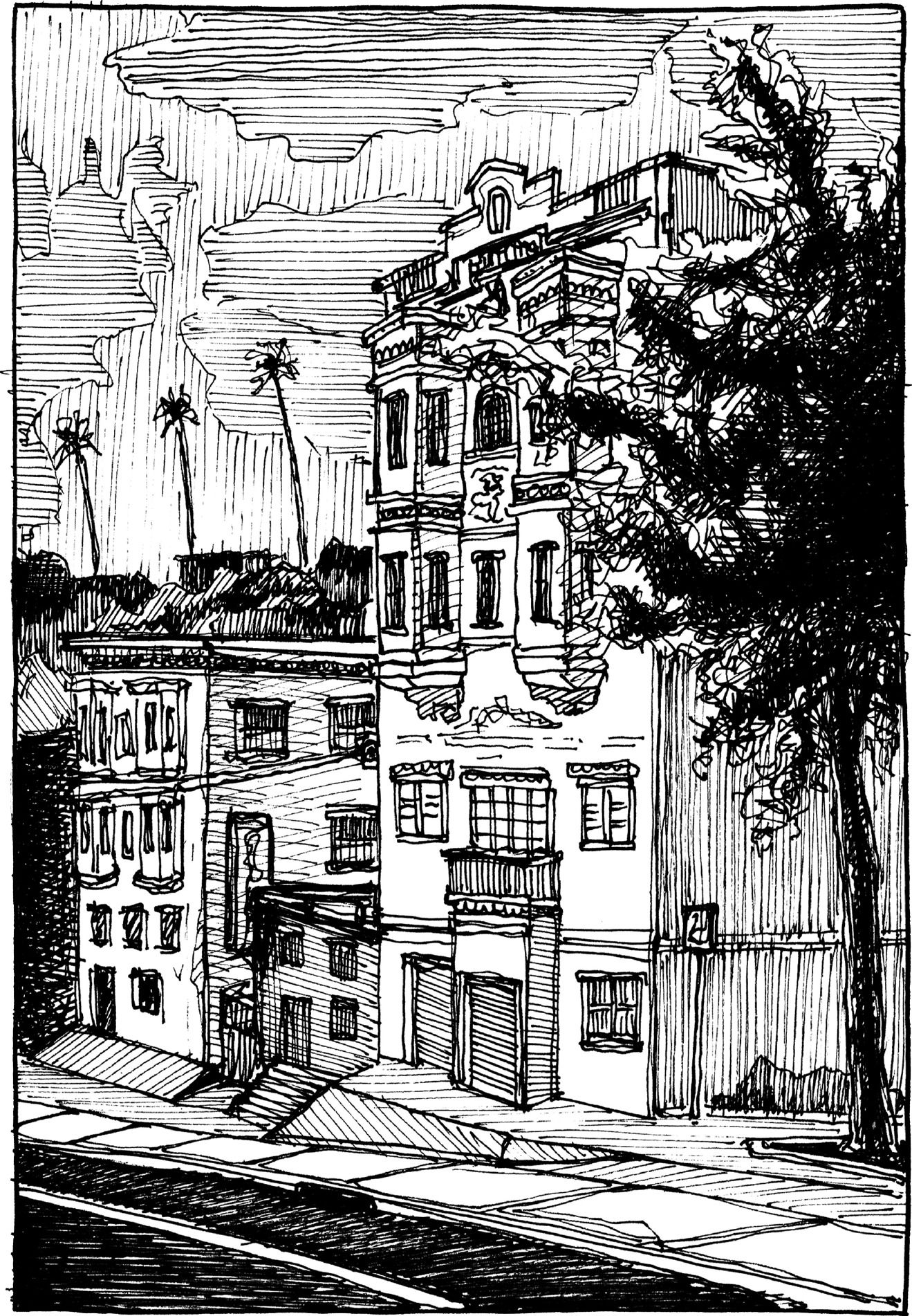 Hearst Ave - Drawing by Camillo Visini
