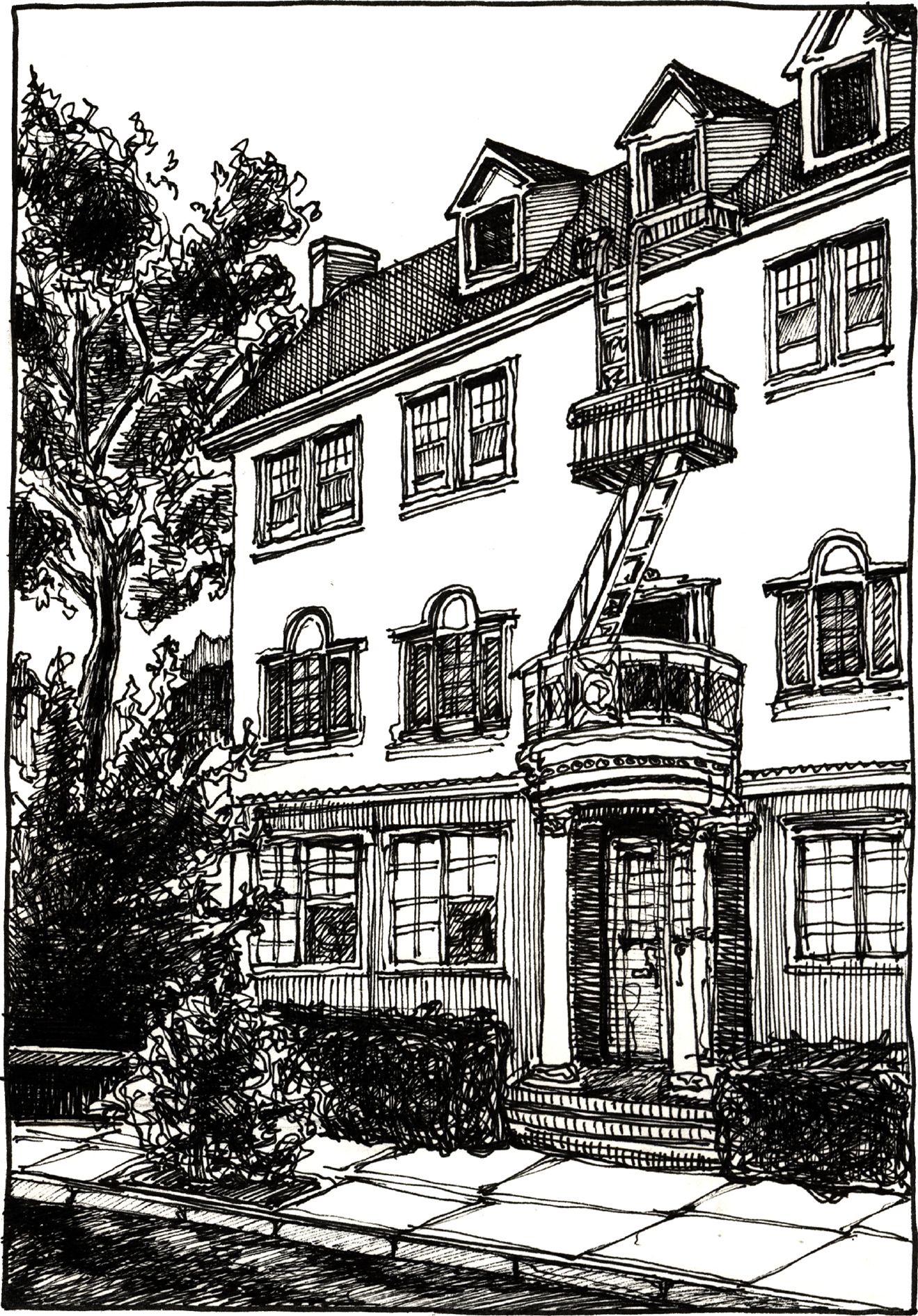 Forest Ave - Drawing by Camillo Visini