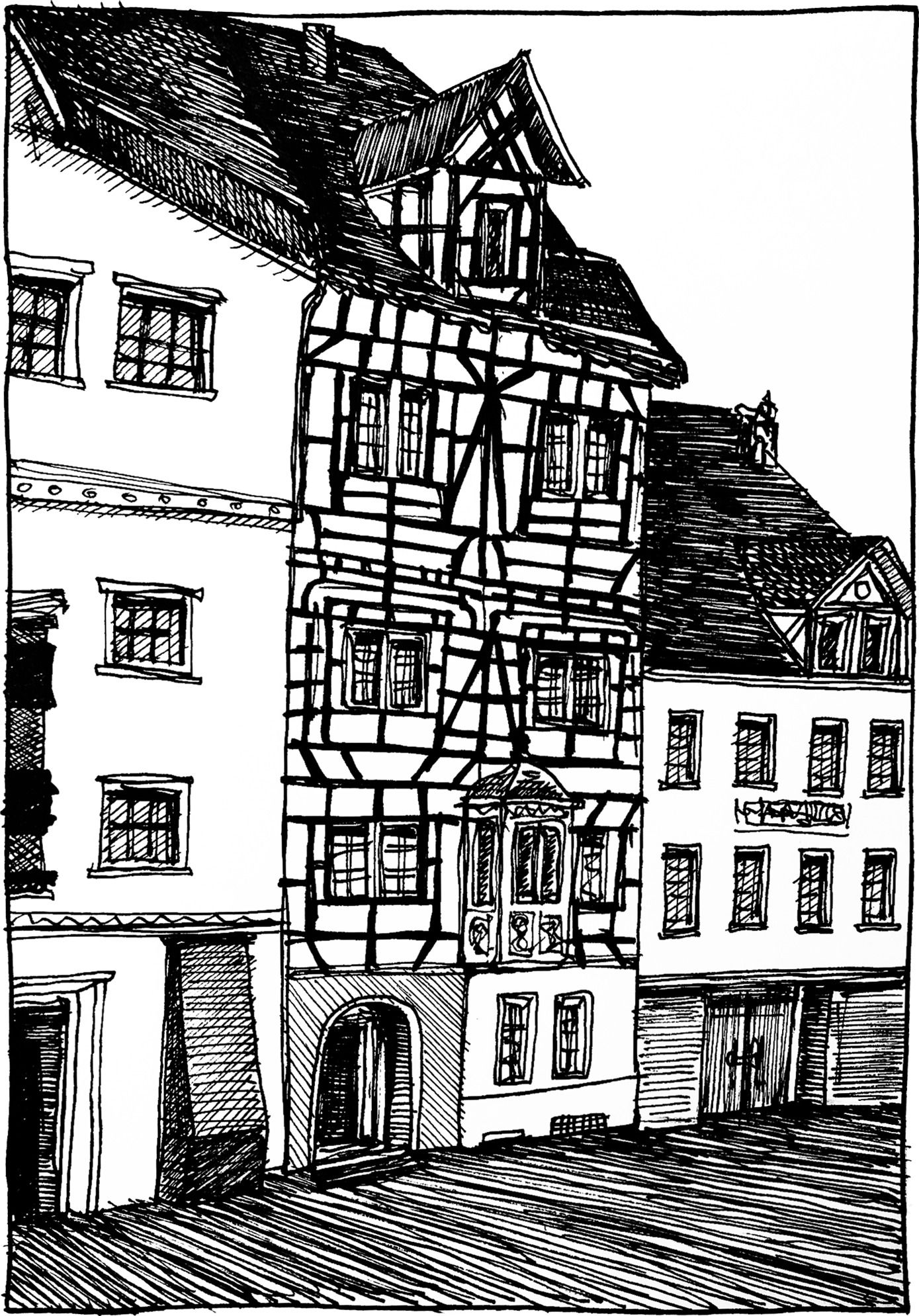 Turmgasse 8 - Drawing by Camillo Visini