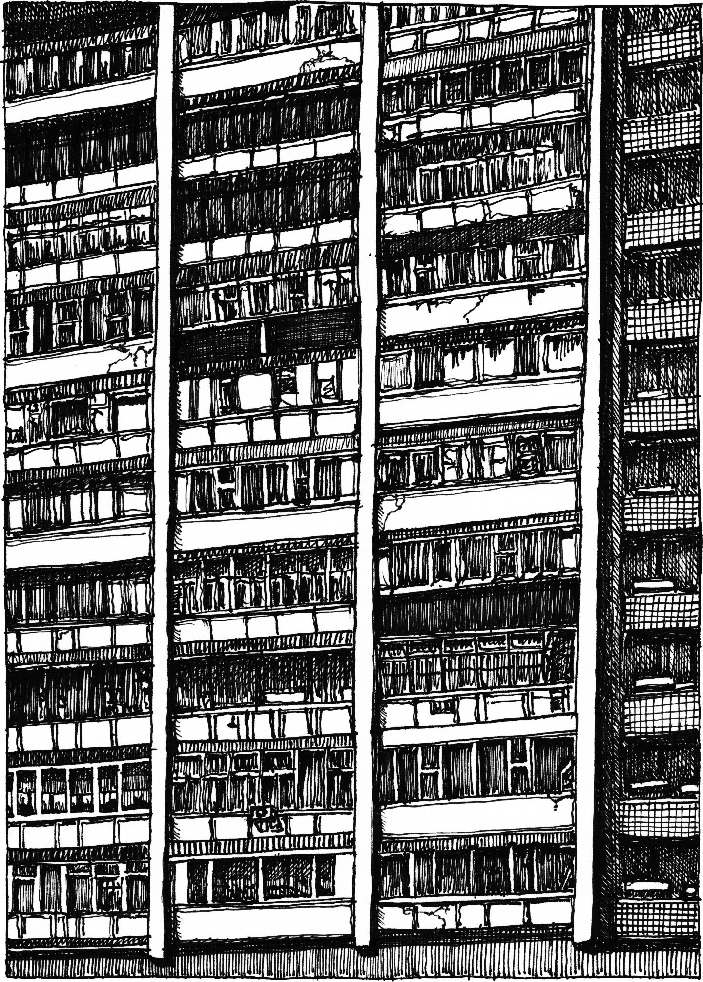 Apartment Complex - Drawing by Camillo Visini