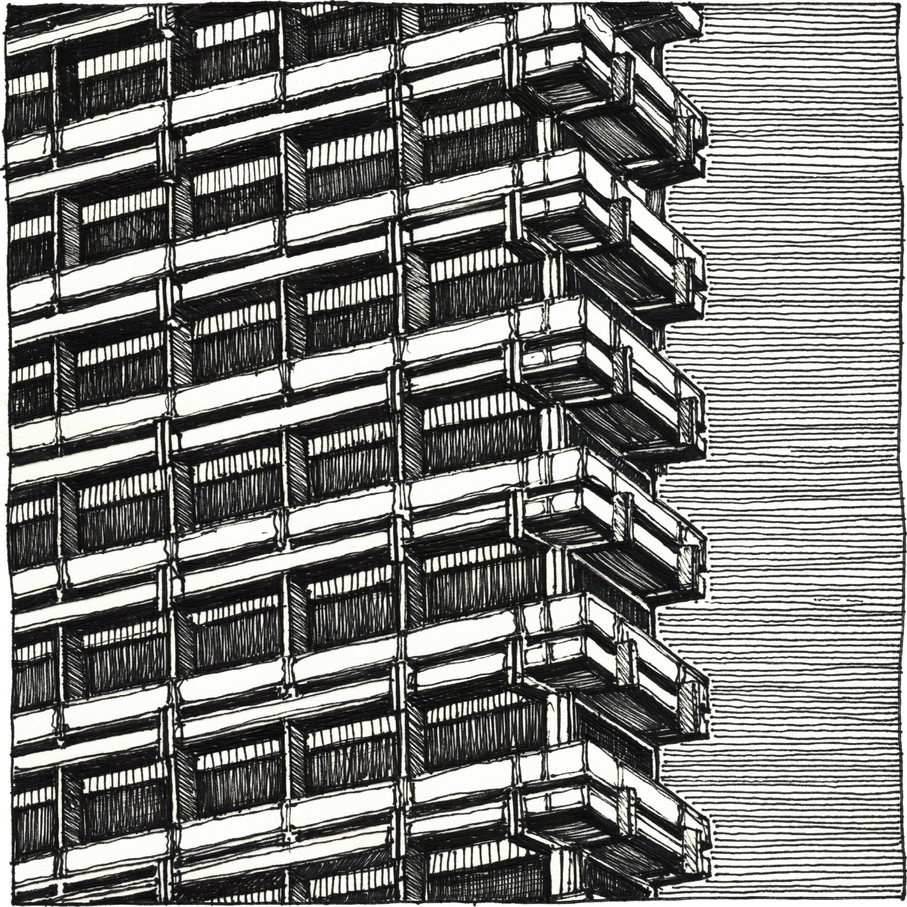Hotel Intourist - Icons of Socialist Modernism - Drawing by Camillo Visini