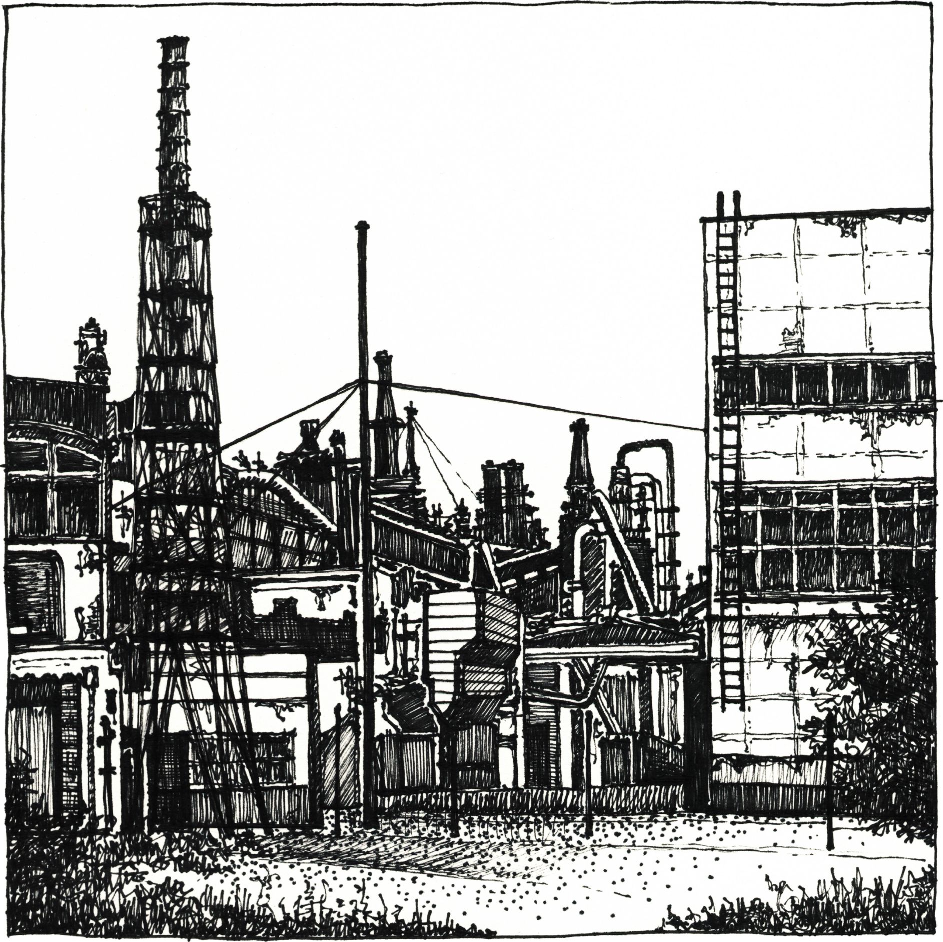 Paper Factory - Drawing by Camillo Visini
