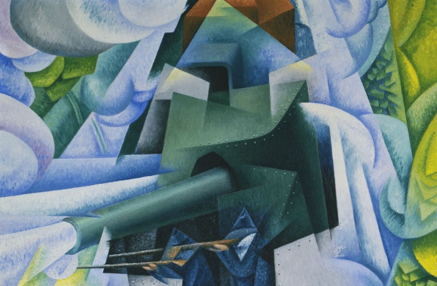 Painting - Armored Train in Action, Detail by Gino Severini (1915)
