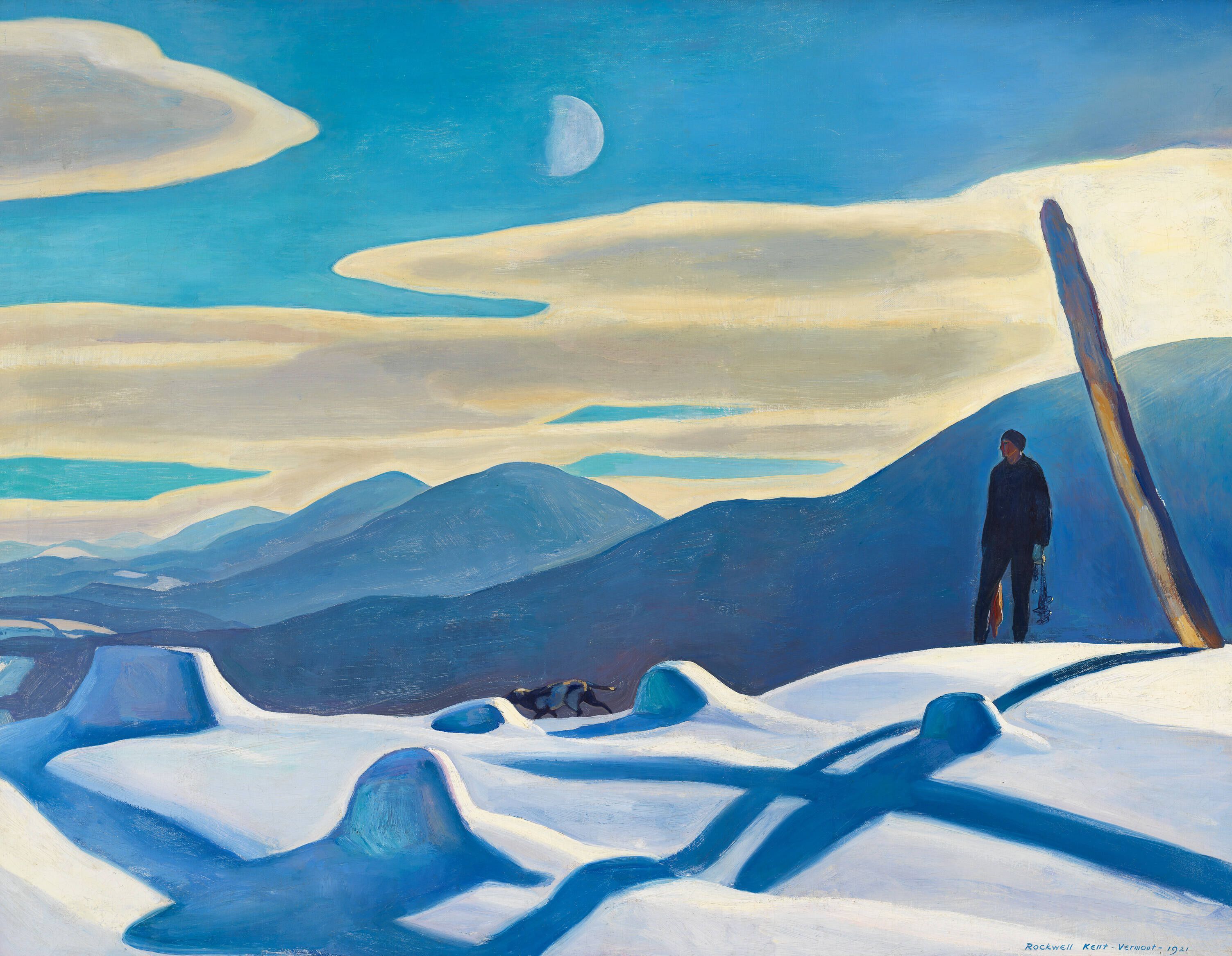 Painting - The Trapper by Rockwell Kent (1921)