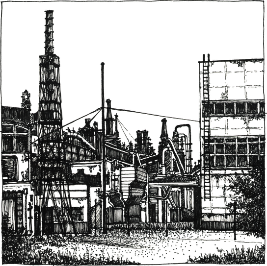 Paper Factory  - Drawing by Camillo Visini